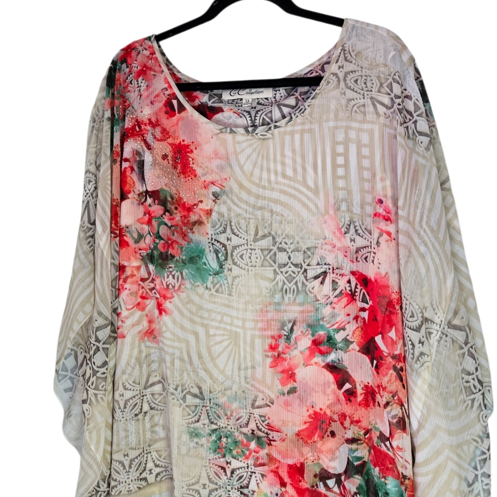 G Collection XL Floral Top Sleeves Fairycore, Whimsygoth, Boho Lined Blouse - Picture 7 of 9